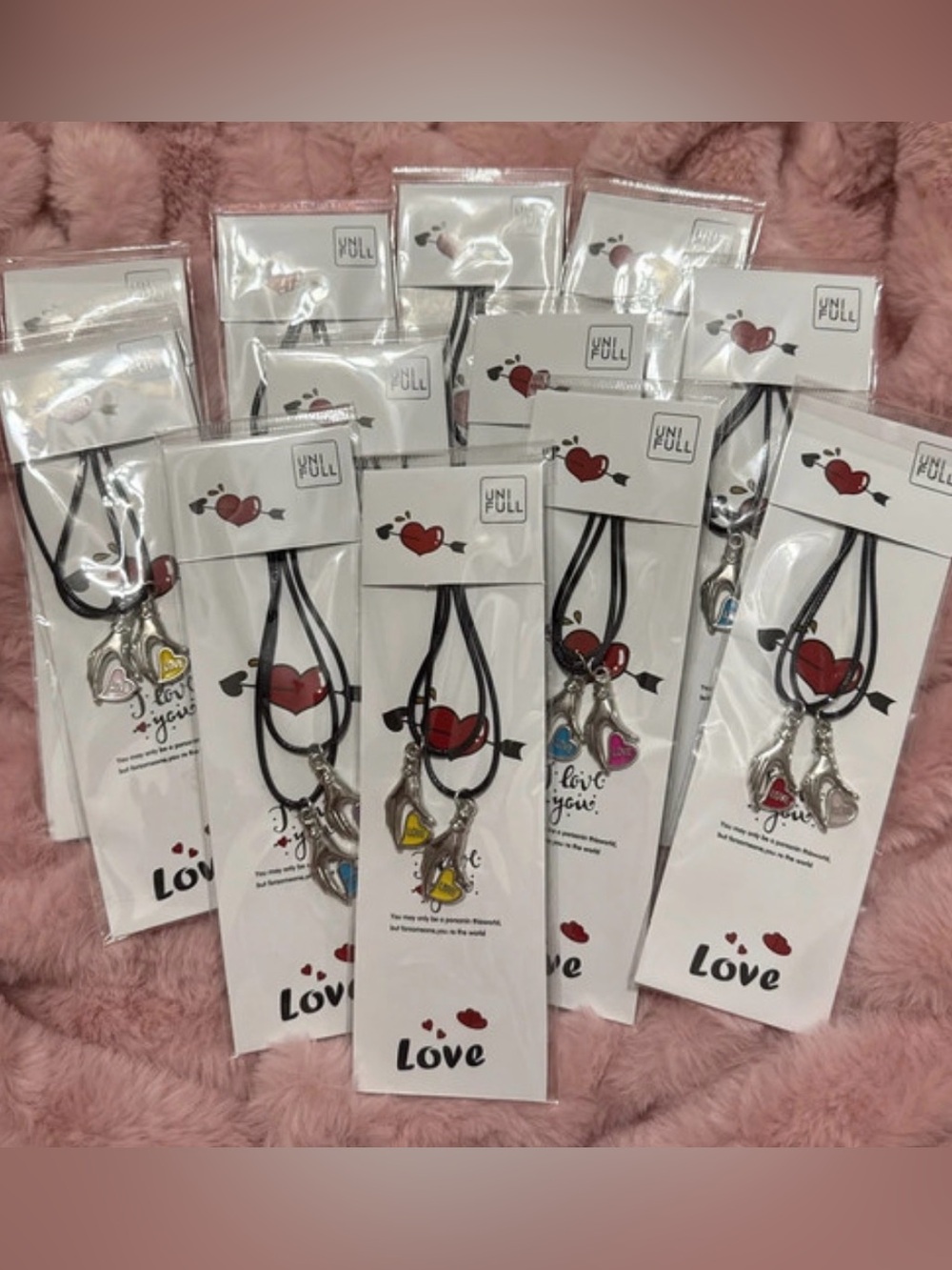 12-Piece Love Charm Necklace Set – NWT – 2-Piece Sets (24 total necklaces)